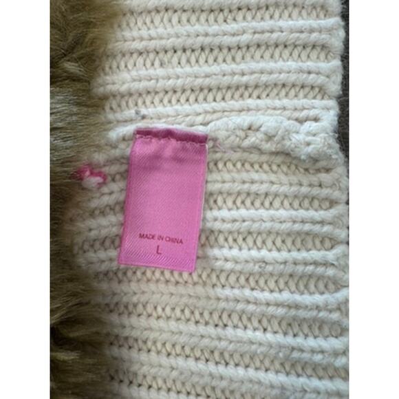 "PINK" RARE! Y2K Zip Up Hooded Faux Fur Lined Sweater SZ L 1986 Tween PLZ READ!! - Picture 8 of 16